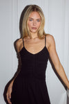 SOL RUCHED MAXI DRESS - BLACK