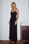 SOL RUCHED MAXI DRESS - BLACK
