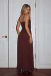 SOL RUCHED MAXI DRESS - ESPRESSO