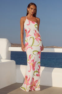 SONDREY ONE SHOULDER MAXI DRESS - CELINA PINK