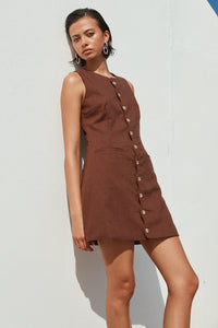 STELLA MINI DRESS - CHOCOLATE