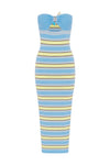 SYBIL MIDI DRESS - BLUE MULTI