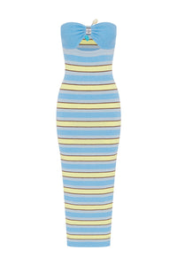 SYBIL MIDI DRESS - BLUE MULTI