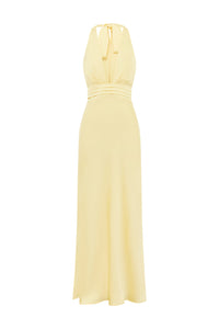 SYLVIE PLUNGE V-NECK MAXI DRESS - BUTTERMILK