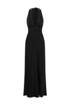 SYLVIE PLUNGE V-NECK MAXI DRESS - NOIR