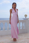 SYLVIE PLUNGE V-NECK MAXI DRESS - PETAL