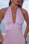 SYLVIE PLUNGE V-NECK MAXI DRESS - PETAL