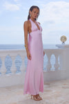 SYLVIE PLUNGE V-NECK MAXI DRESS - PETAL
