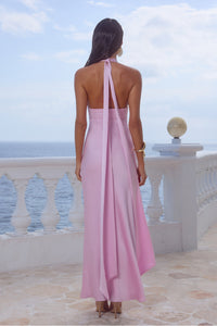SYLVIE PLUNGE V-NECK MAXI DRESS - PETAL