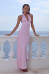 SYLVIE PLUNGE V-NECK MAXI DRESS - PETAL