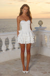 TABITHA BUSTIER RUFFLE MINI DRESS - IVORY