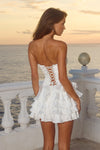 TABITHA BUSTIER RUFFLE MINI DRESS - IVORY