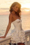 TABITHA BUSTIER RUFFLE MINI DRESS - IVORY