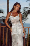 TALLULA MAXI DRESS - WHITE POLKA