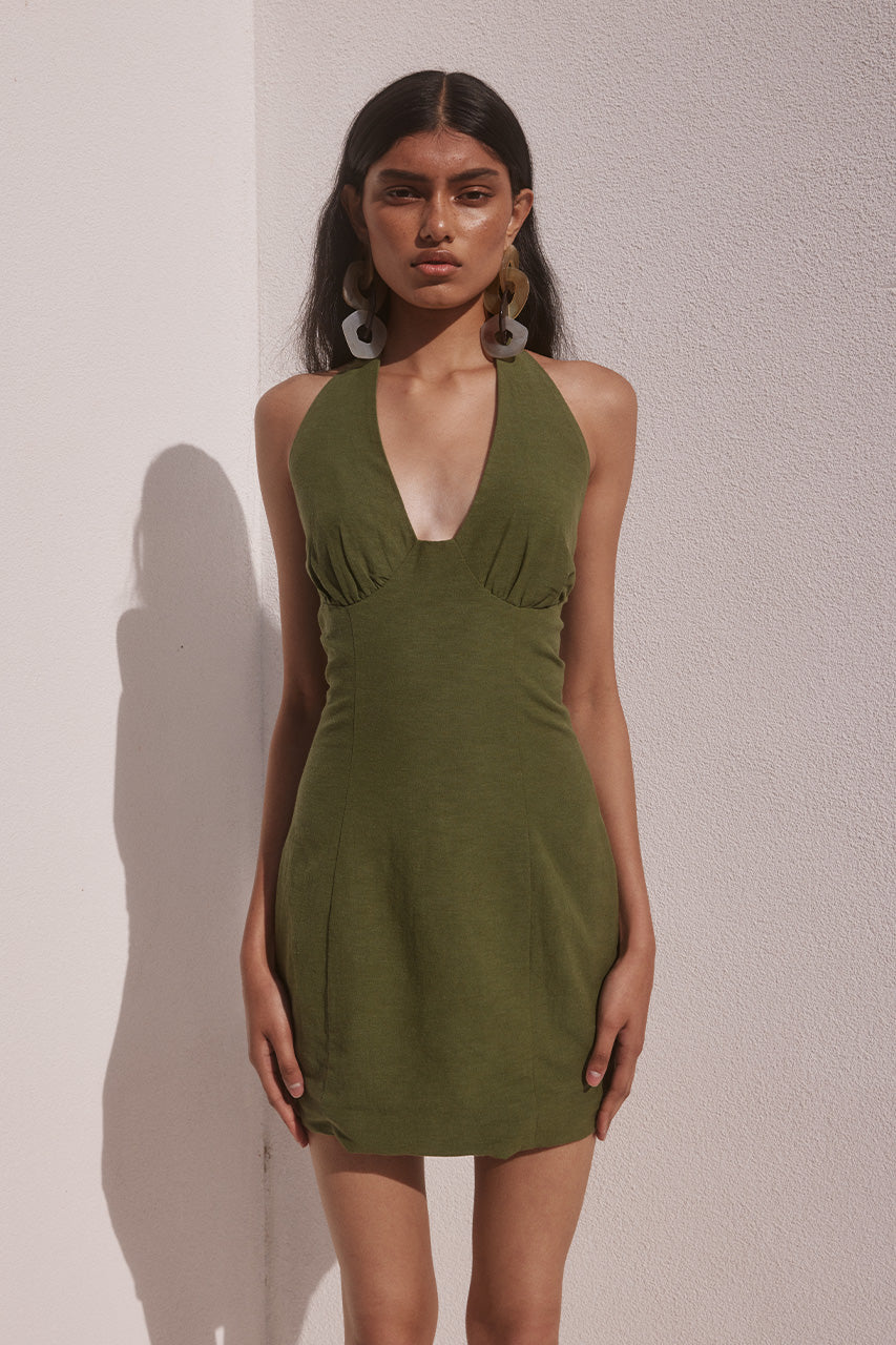 TANZIA MINI DRESS - KHAKI