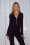 TASHI BLAZER TOP - BLACK