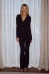 TASHI TAILORED FLARE PANTS - BLACK