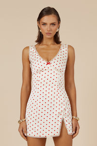 TERESA MINI DRESS - WHITE DOT