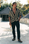 THEO KNIT SHIRT - SAND/BLACK
