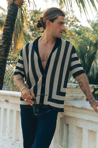 THEO KNIT SHIRT - SAND/BLACK
