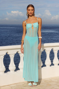 TISHA MAXI DRESS & BELLA BRIEF - AQUA