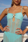 TISHA MAXI DRESS & BELLA BRIEF - AQUA