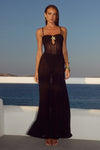 TISHA SHEER MAXI DRESS - BLACK