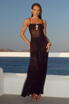 TISHA SHEER MAXI DRESS - BLACK