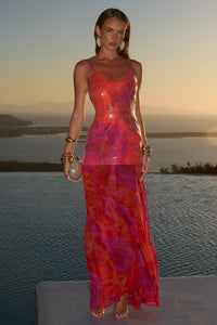 TULIA LOW BACK MAXI DRESS - SURI ORANGE