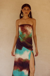 VEGA STRAPLESS MAXI DRESS - VEGA CHOCOLATE