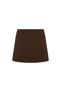 VIENO FITTED MINI SKORT - BITTER CHOCOLATE