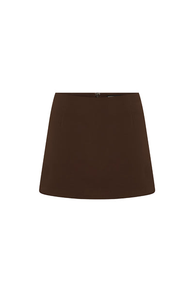 VIENO FITTED MINI SKORT - BITTER CHOCOLATE