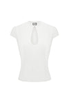 VIENO KEYHOLE FITTED TOP - WHITE