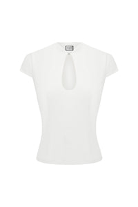 VIENO KEYHOLE FITTED TOP - WHITE