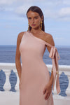 VIOLA ONE SHOULDER MAXI DRESS - PEACH