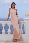 VIOLA ONE SHOULDER MAXI DRESS - PEACH