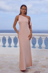 VIOLA ONE SHOULDER MAXI DRESS - PEACH
