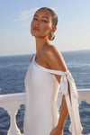 VIOLA ONE SHOULDER MAXI DRESS - PEARL