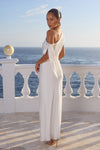 VIOLA ONE SHOULDER MAXI DRESS - PEARL