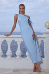 VIOLA ONE SHOULDER MAXI DRESS - SKY BLUE