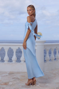 VIOLA ONE SHOULDER MAXI DRESS - SKY BLUE