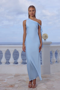 VIOLA ONE SHOULDER MAXI DRESS - SKY BLUE