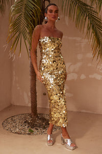 GABOURNE DRESS - GOLD