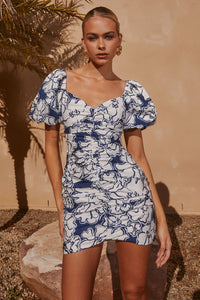 KELANI MINI DRESS - NAVY FLORAL