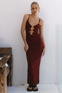 NORMANI MIDI DRESS - CHOCOLATE