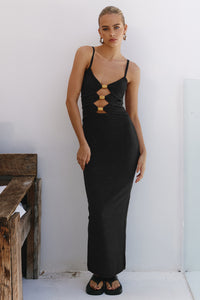 NORMANI MIDI DRESS - BLACK