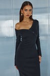 CASA MIDI DRESS - BLACK