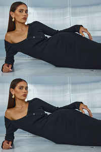 CASA MIDI DRESS - BLACK