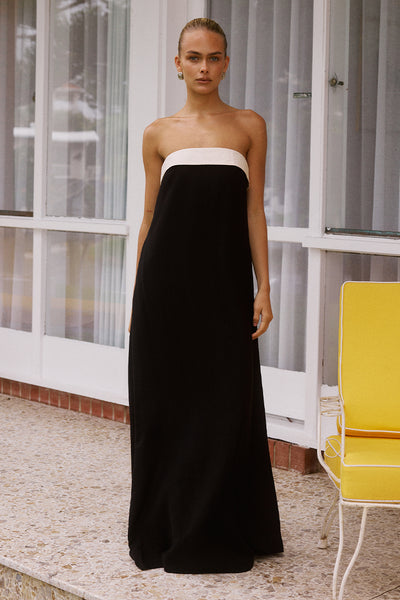 LYDIA MAXI DRESS - BLACK/SAND