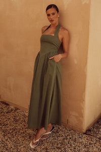 LOCKLEA MIDI DRESS - KHAKI